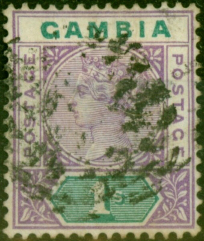 Gambia 1898 1s Violet & Green SG44 Fine Used