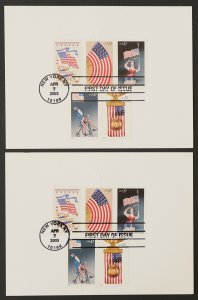 U.S. Used #3776 - 3780 37c Old Glory Lot of 2 First Day Cards. Pristine!