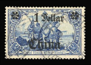 German Colonies, German Offices in China #44 Cat$22.50, 1905 $1 on 2m, used, ...