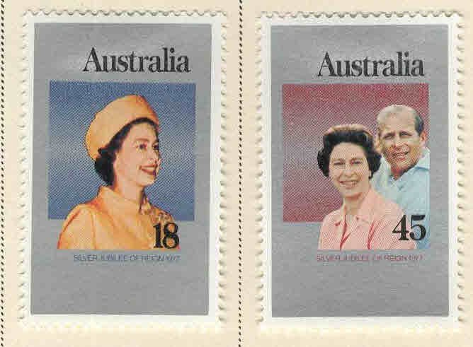 Australia Scott 659-660 MH* QE2 25th Anniversary set 1977