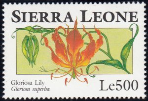 Sierra Leone 1993 MH Sc #1667 500Le Gloriosa lily Flowers