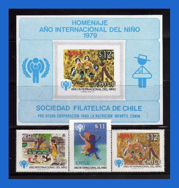 1979 - Chile - Scott n. 553 / 555 + HB - 141 - MNH - CHI- 43