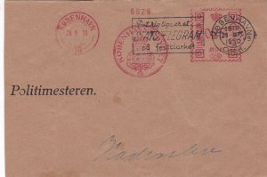 Denmark 1950 Telegram Slogan Copen. Cancels Meter Mail Cover to Haderslev  45725