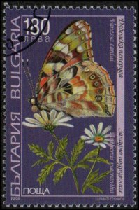 Bulgaria 4053 - Used - 130L Painted Lady Butterfly (1998)