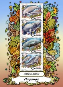 MALDIVES 2017 SHEET DUGONGS MARINE LIFE mld17206a