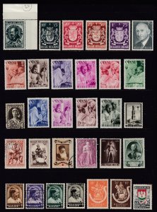 Belgium - 100 Different Semi Postals - Used & Mint - Years 1935 to 1968