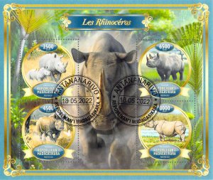 Madagascar 2022 Sheet  Rhinoceros Rhino animal 4 values (TS0104)