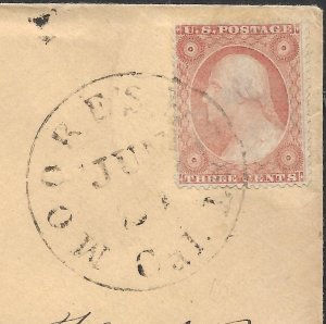 Doyle's_Stamps: California Moore's Flat Postal History #26A on Cover