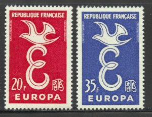 France Scott 889-90 MNHOG - 1958 EUROPA Issue - SCV $1.65