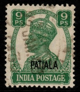 INDIA-PATIALA SG105 1942 9p GREEN USED