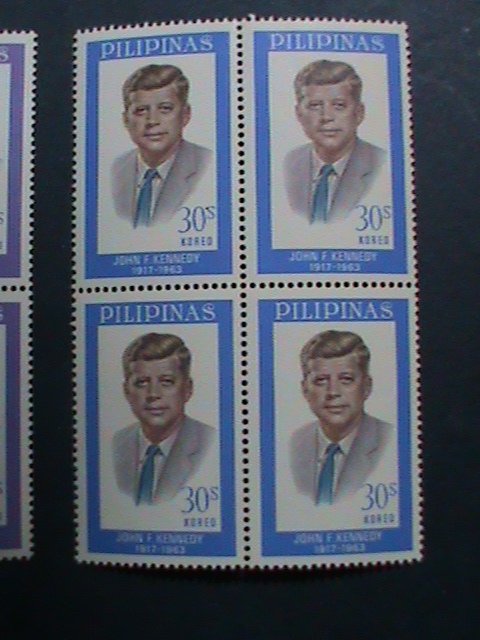 PHILIPPINES-1965-SC#925-7 U.S. PRESIDENT JOHN F. KENNEDY -MNH BLOCKS- VF