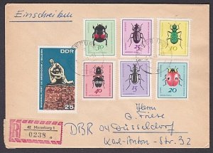 EAST GERMANY 1968 registered cover - nice franking - ships railway.........a3556