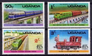 Uganda 1976 Sc#155/158 RAILWAYS IN EAST AFRICA Set (4) MNH