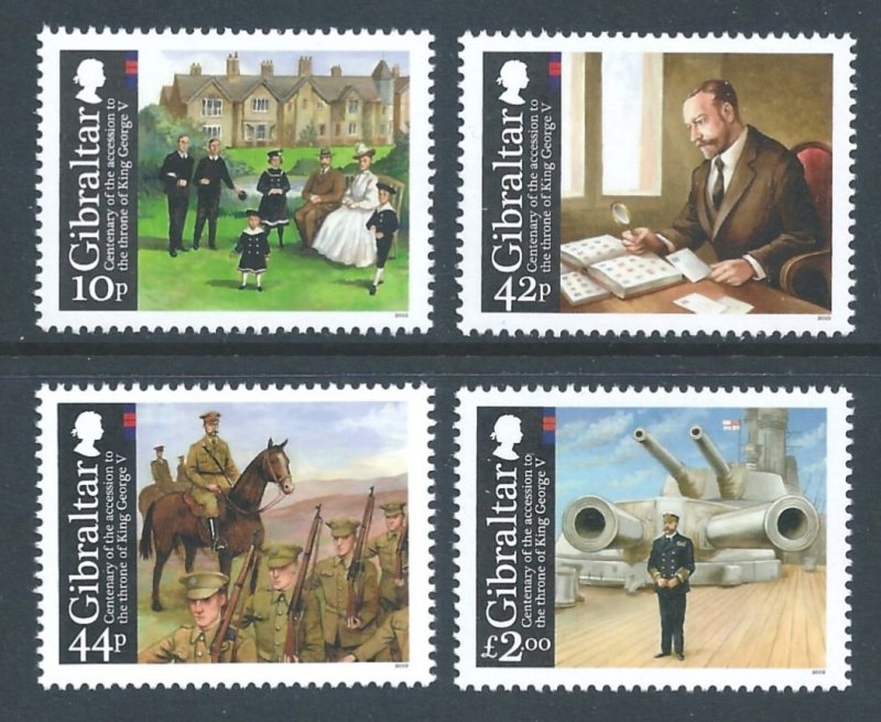 Gibraltar #1229-32 NH King George V Accession Centenary