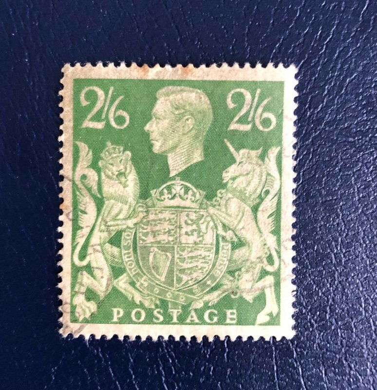 GB UK KG VI 2/6p OFFSET ERROR used condition