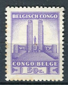 BELGIUM CONGO; 1941 early Albert Memorial issue fine Mint hinged 50c. value