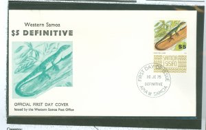 Samoa (Western Samoa) 378C 1974 $5 definitive, green tree lizard, on a cacheted, unaddressed fd cover