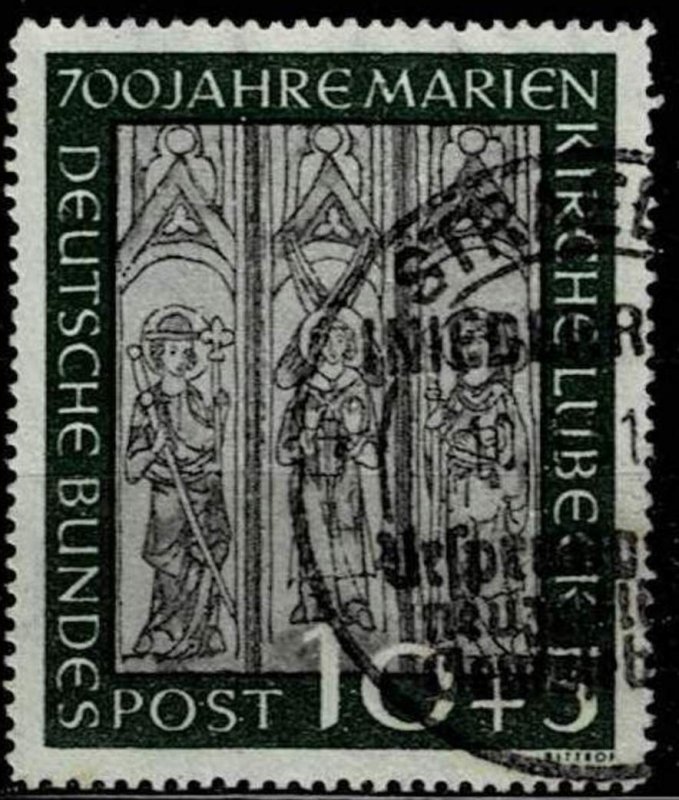 Germany 1951, Sc.#B316 used Marien Church Lubeck