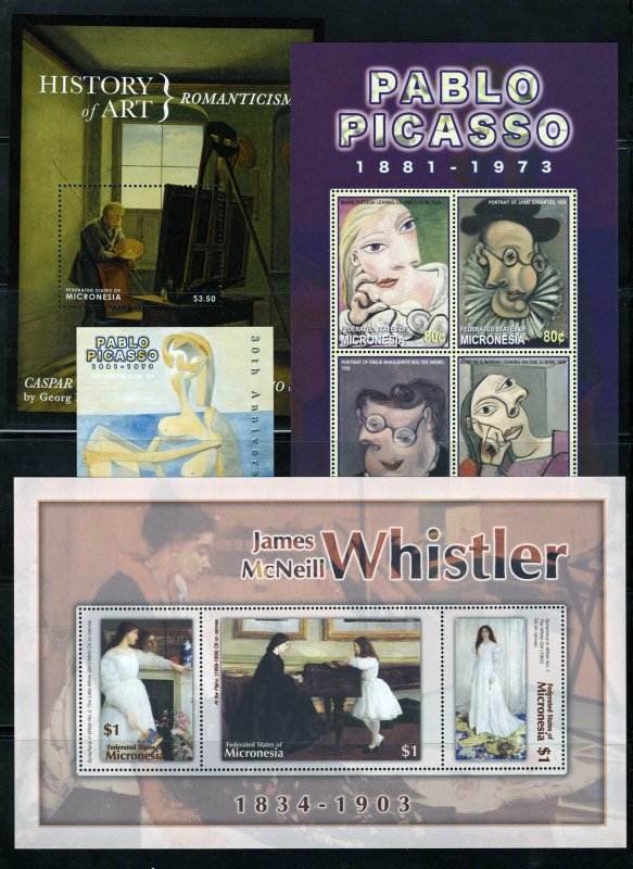 Amazing Art & Painting MNH Collection on NINE pages, Micronesia ZAYIX 0825L1701