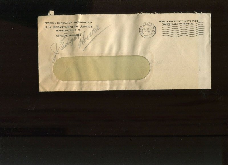 2 J. EDGAR HOOVER SIGNED LETTERS FROM 1937 ON FBI LETTERHEAD & MORE!!! 