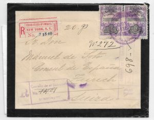 1908 El Salvador to Spanish Consulate, Zurich, Switzerland Registered (63553)
