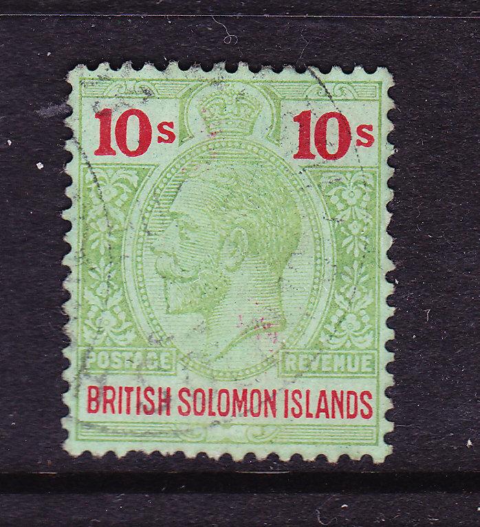 BRITISH SOLOMON ISLANDS   1914-23  10/-  KGV FU SG 37