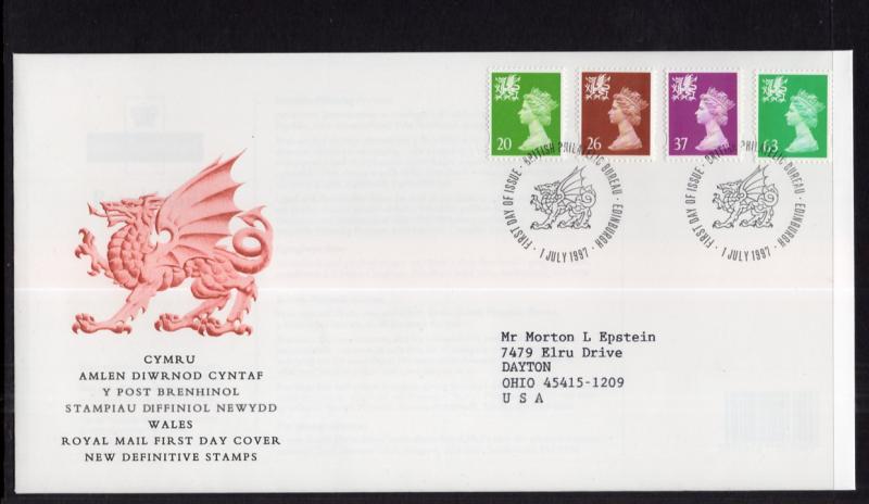 Great Britain Wales Monmouthshire WMMH70,WMMH74,WMMH82,WMMH92 Typed FDC