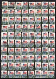 SC#1338 6¢ Flag & White House Singles (1968) Used Lot of Eighty Stamps