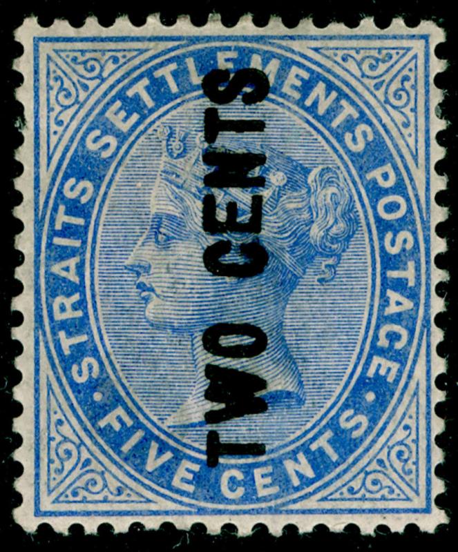 MALAYSIA - Staits Settlements SG78, 2c on 5c blue, M MINT. Cat £170.