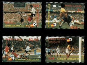 St. Lucia 1982 - Spain World Cup, Soccer - Set of 4v - Scott 578-81 - MNH