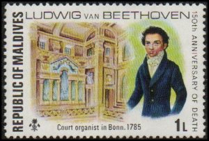 Maldive Islands 669 - Mint-H - 1L Beethoven in Bern, 1785 (1977)