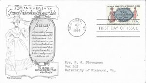 1966 FDC, #1316, 5c General Federation of Women's Clubs, Aristocrats-Lowry