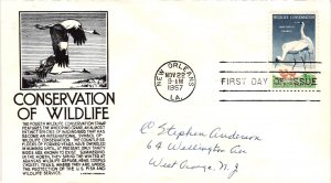 #1098 Wildlife Conservation Whooping Crane– Anderson Cachet Addressed to An...