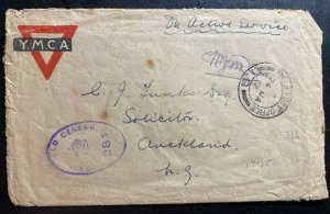 1917 ANZAC Field Post Office Somme France WWI Cover To Aukland New Zealand