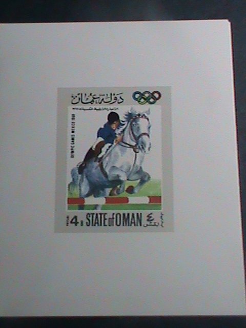 ​OMAN-1968 OLYMPIC GAMES MEXICO'68 -HORSE RIDING MNH IMPERF: S/S VERY FINE