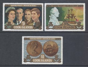 Cook Islands Scott 284/286 - SG328/330, 1970 Royal Visit Set MH*