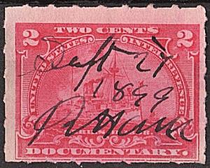 R164 2¢ Documentary Stamp (1898) Used