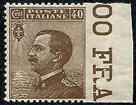 Michetti Cent. 40 unperforated varieties on the right