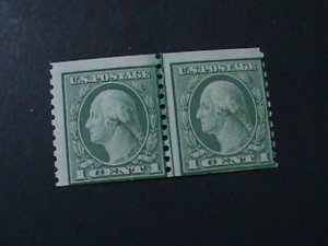 UNITED STATES-1923 SC#597 GEORGE WASHINGTON-COIL STAMP MNH-PAIR-101 YEARS OLD