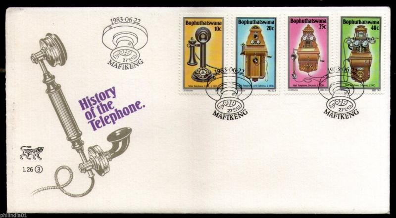 Bophuthatswana 1983 History of Telephones Science Telecom Sc 108-11 FDC # 7080