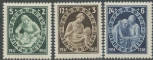 AUSTRIA Sc#B152-B154 1937 Winterhelp Part Set OG Mint Hinged