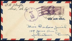 US West Virginia, Six C12 Fancy Cancel Cover