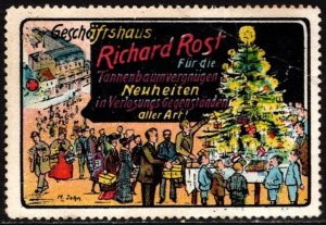 Vintage Germany Poster Stamp Richard Rost For The Christmas Tree Fun Novelties