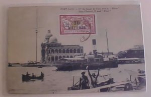 EGYPT PORT SAID 1926 REGISTERED PICTURE CARD SUEZ CANAL  B/S NEW YORK