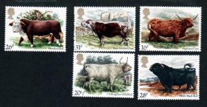Great Britain # 1044-1048 Mint Cattle!