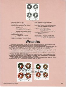 US SP1285 Wreaths Souvenir Page #3248a, 3252a