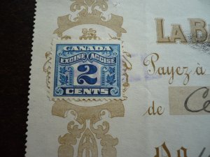 Canada - Revenue 2 c Excise Stamp on cheque