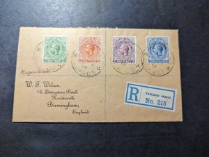 1913 Registered British Falkland Islands Cover to Handsworth Birmingham England