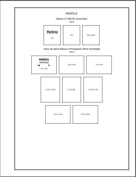 ANGOLA STAMP ALBUM PAGES 1870-2011 (241 PDF digital pages)