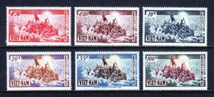 VIETNAM (SOUTH) — SCOTT 30-35 — 1955 REFUGEES ON RAFT SET — MH — SCV $115